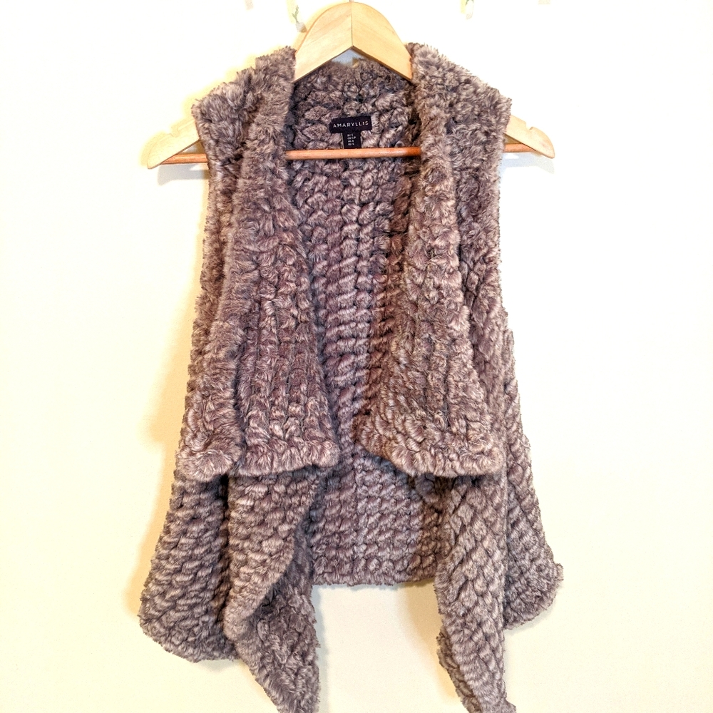 Amaryllis Faux Fur Waterfall Vest Size Small
